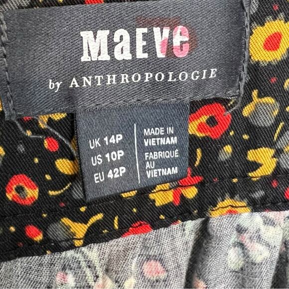 Anthropologie Maeve Marlie Button Up Tunic Dress Black Mixed Floral Print - Picture 8 of 13